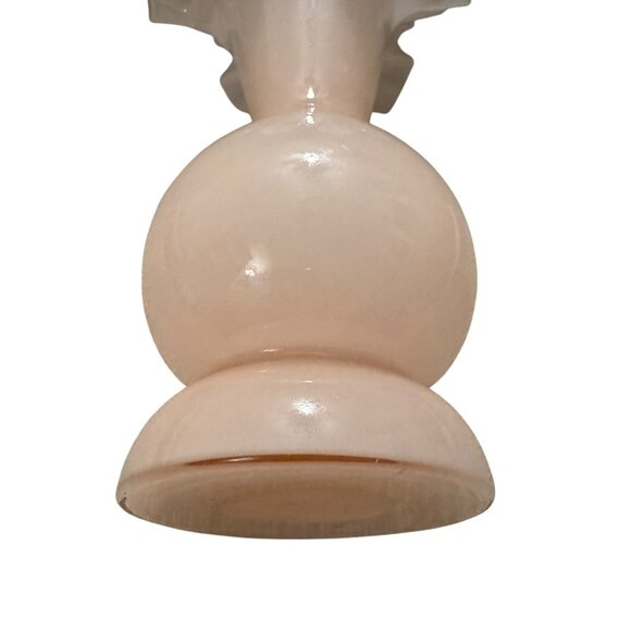 Fenton Glass Pink Rose Overlay Vase Ruffle Edge Vintage 1940s 8.5" - Picture 7 of 8